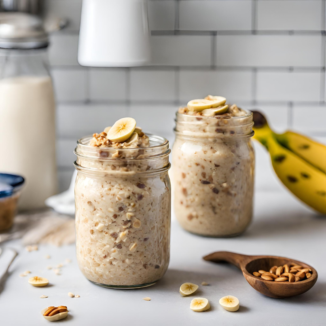 Creamy Peanut Butter Banana Overnight Oats