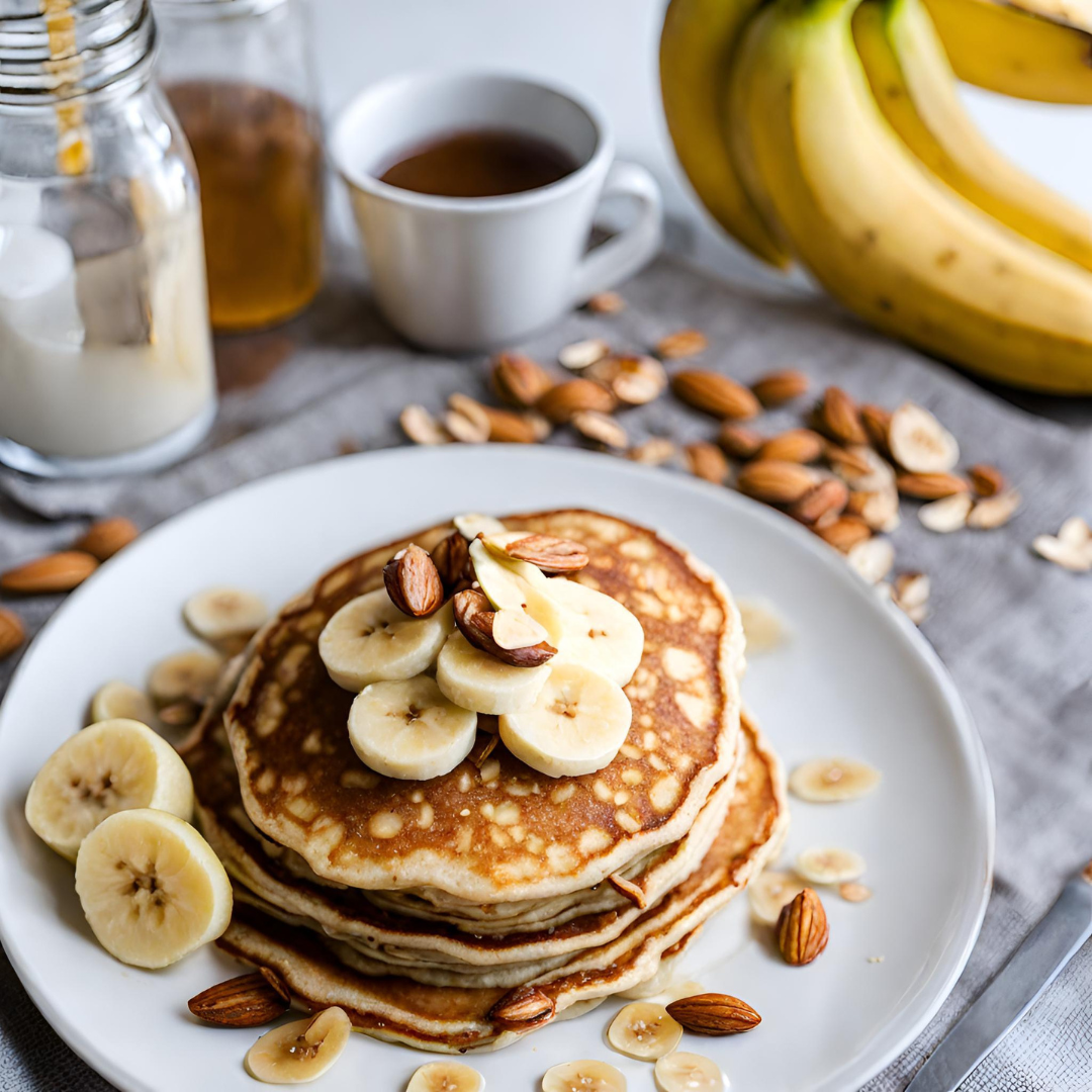 Banana and Almond Butter Protein Pancakes